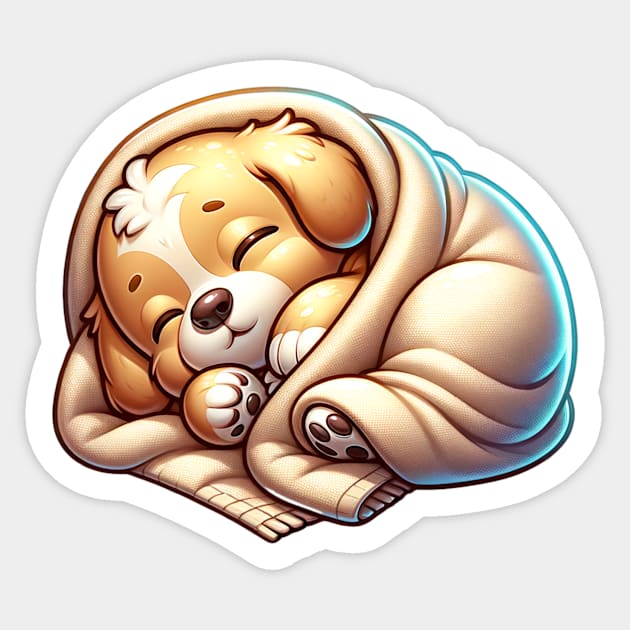 Squishy Sleeping Puppy 🐶 Sweet Dreams Sticker by Pink & Pretty